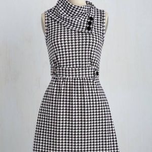 ModCloth Black and White Houndstooth Dress